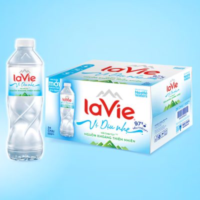 Thùng 24 chai nước LaVie 500ml Vị Dịu Nhẹ